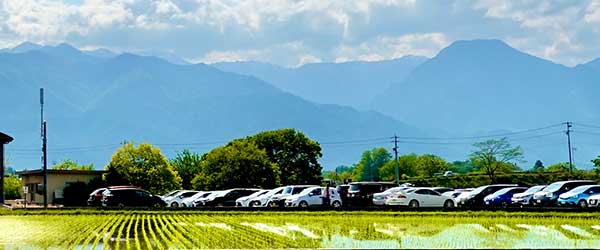 安曇野の駐車場